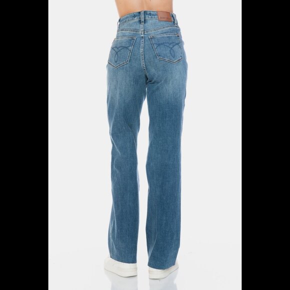 Judy Blue Full Size Tummy Control Cut Raw Hem Straight Jeans - Picture 11 of 12
